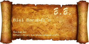Biel Barabás névjegykártya